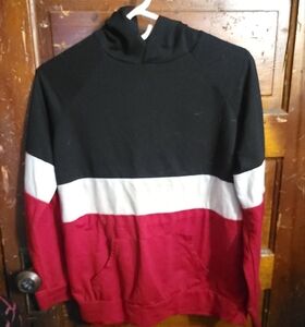 Colorblock Sweater - Black, White, and Red